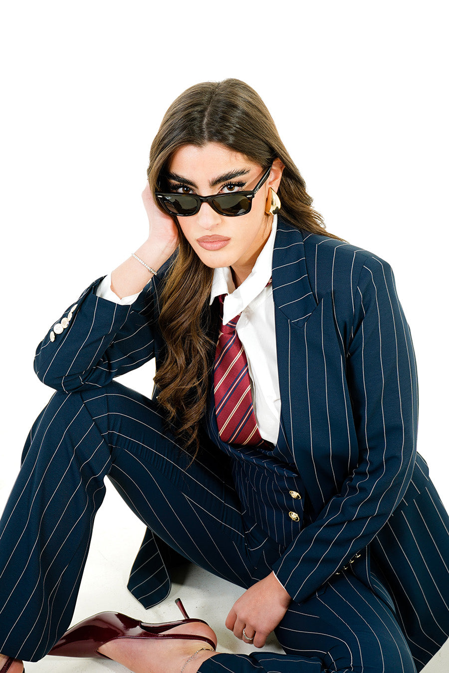 Tailleur Loa Gessato colorazione blu