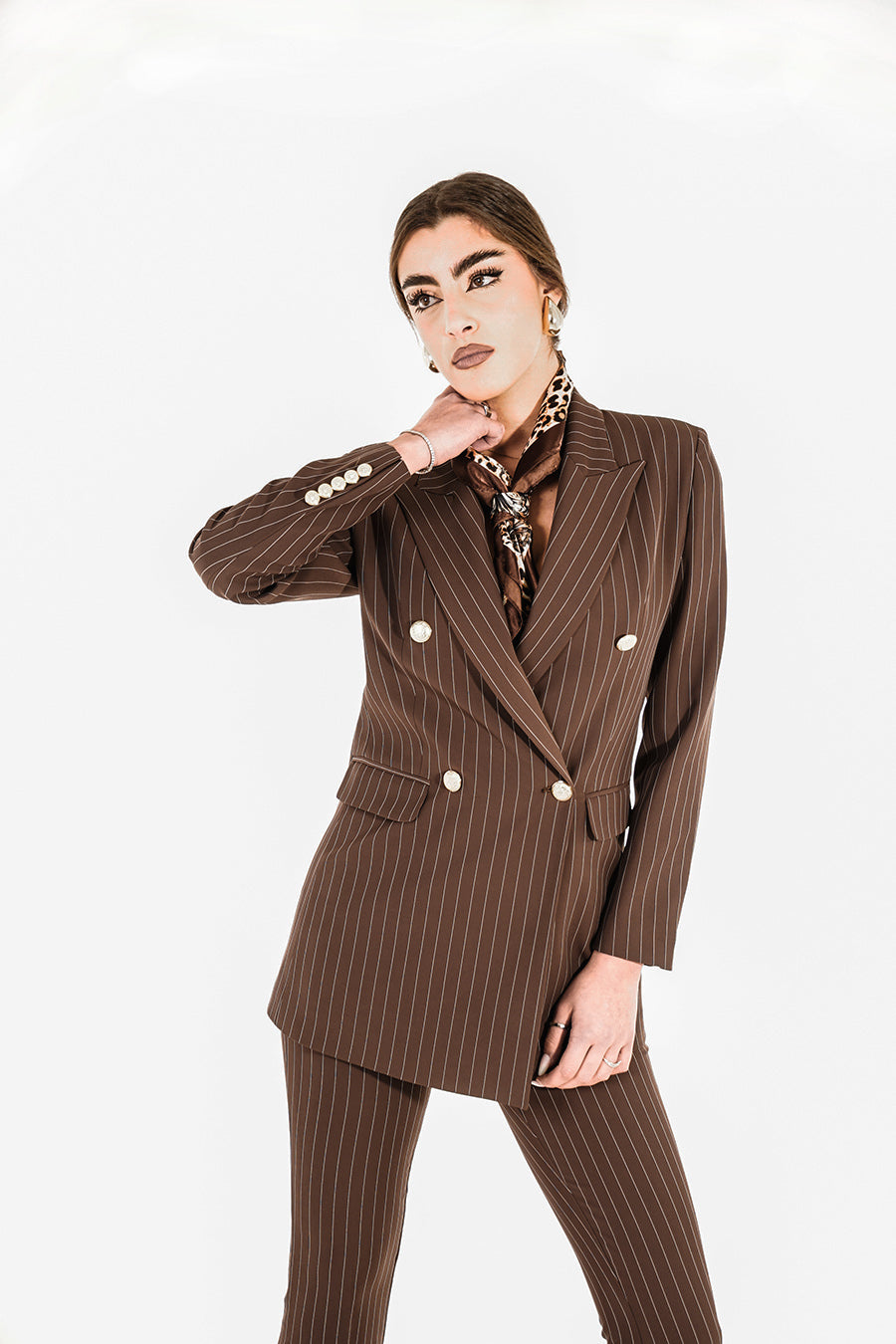 Tailleur Loa Gessato colorazione Marrone