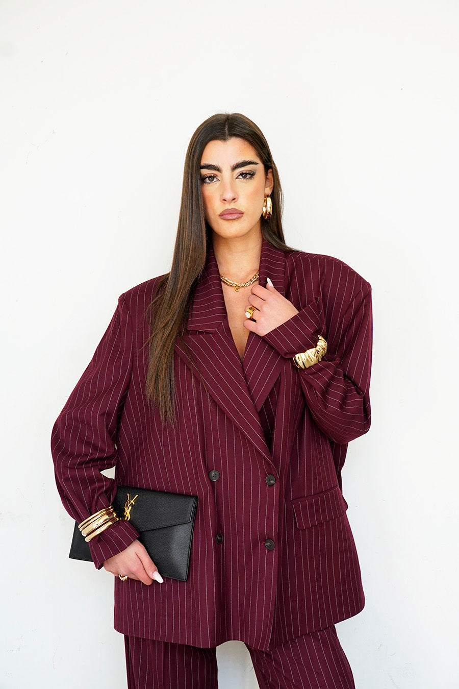 Tailleur Vegas colorazione Bordeaux Gessato