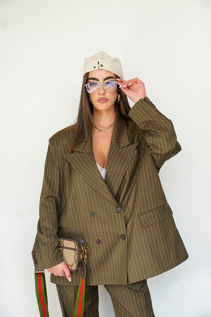 Tailleur Vegas colorazione Verde Militare Gessato