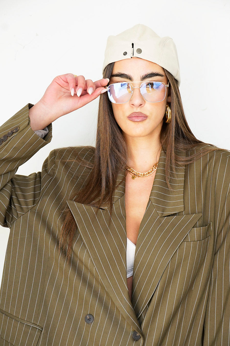 Tailleur Vegas colorazione Verde Militare Gessato