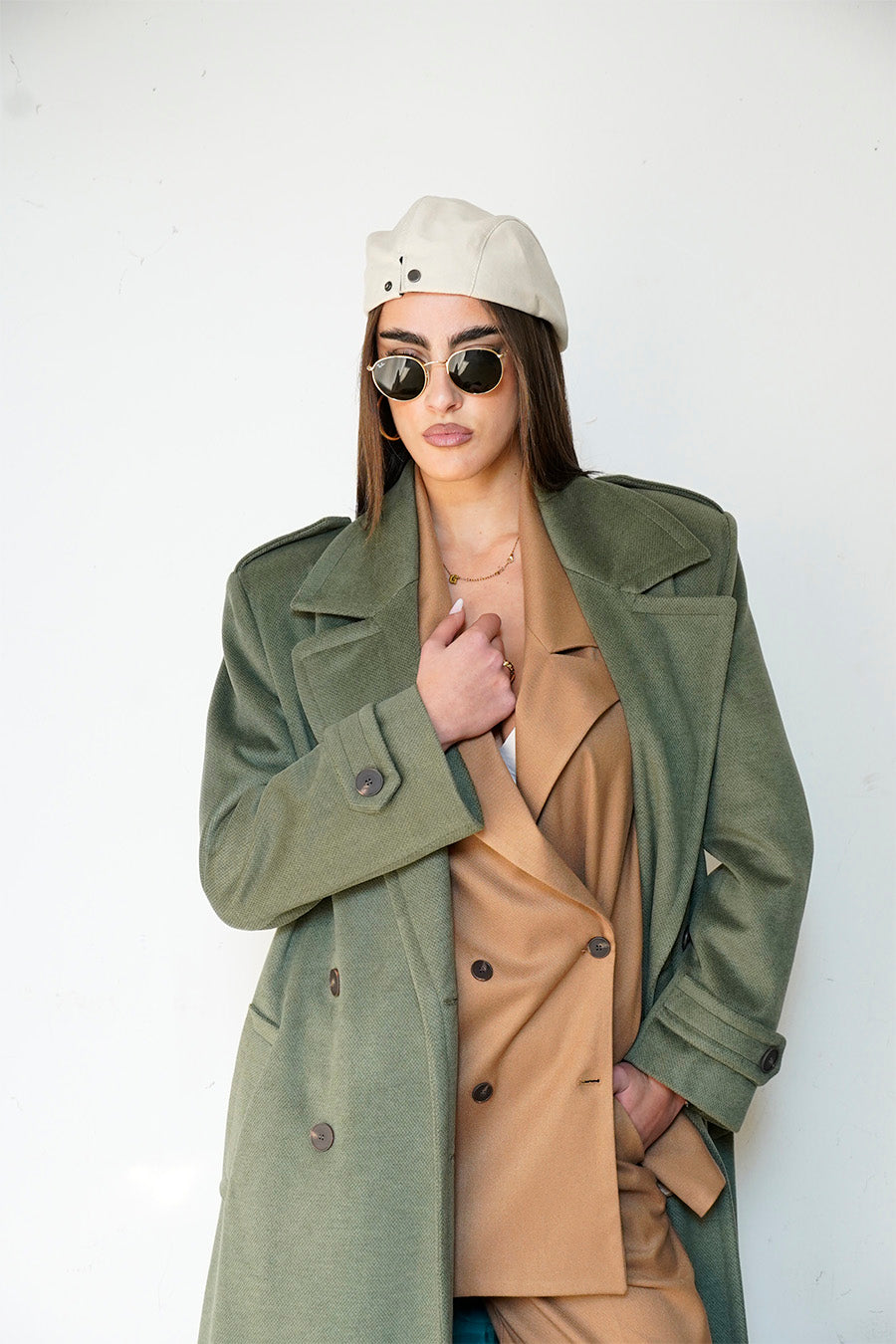 Cappotto Boston Doppiopetto colorazione Verde Militare