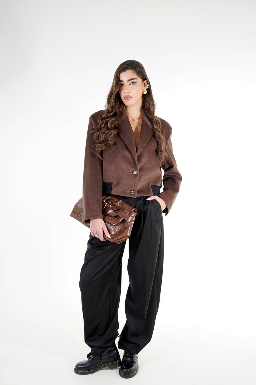 Giacca Crop VIBE colorazione Marrone