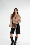 Giacca Crop VIBE colorazione Beige
