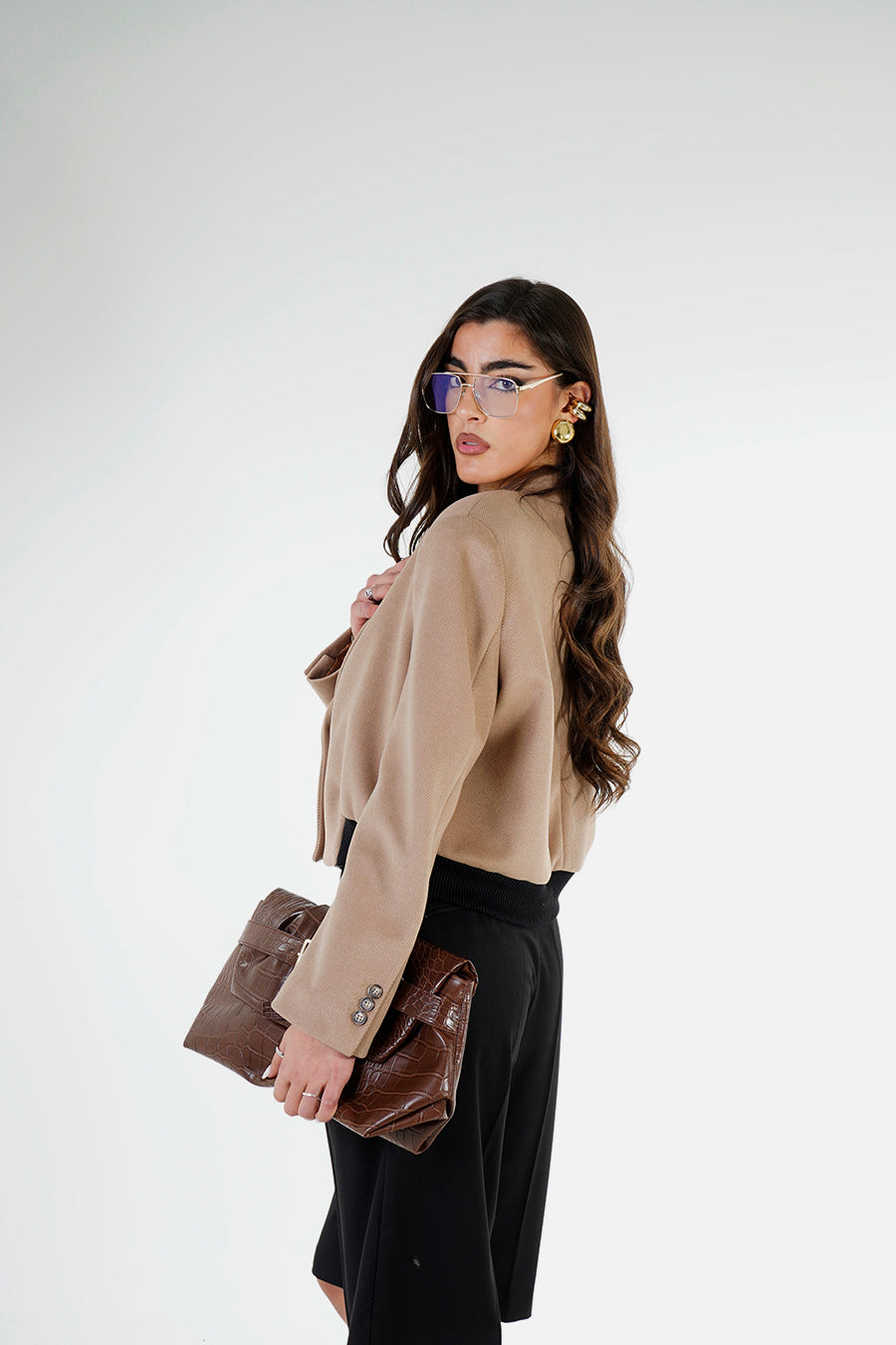 Giacca Crop VIBE colorazione Beige