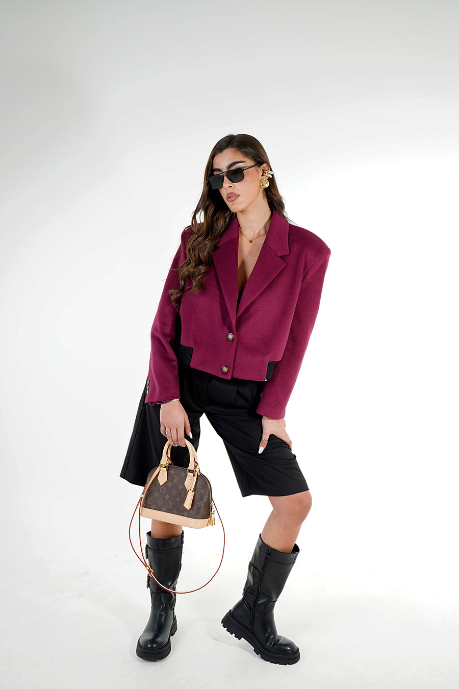 Giacca Crop VIBE colorazione Bordeaux