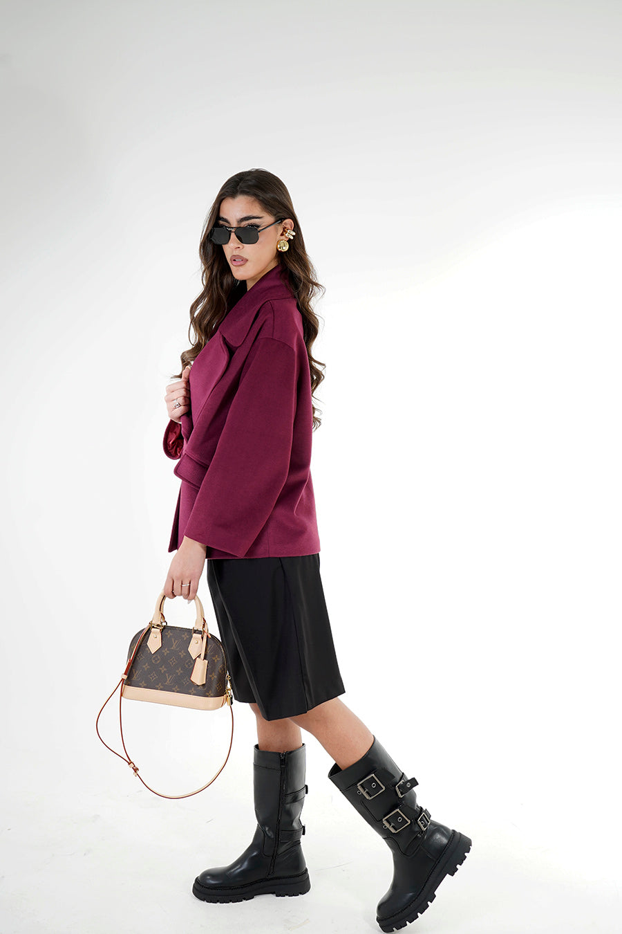 Giacca Crop Rhea colorazione Bordeaux