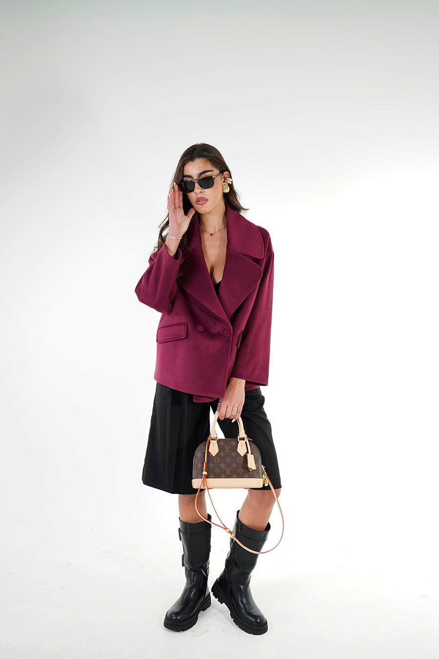 Giacca Crop Rhea colorazione Bordeaux