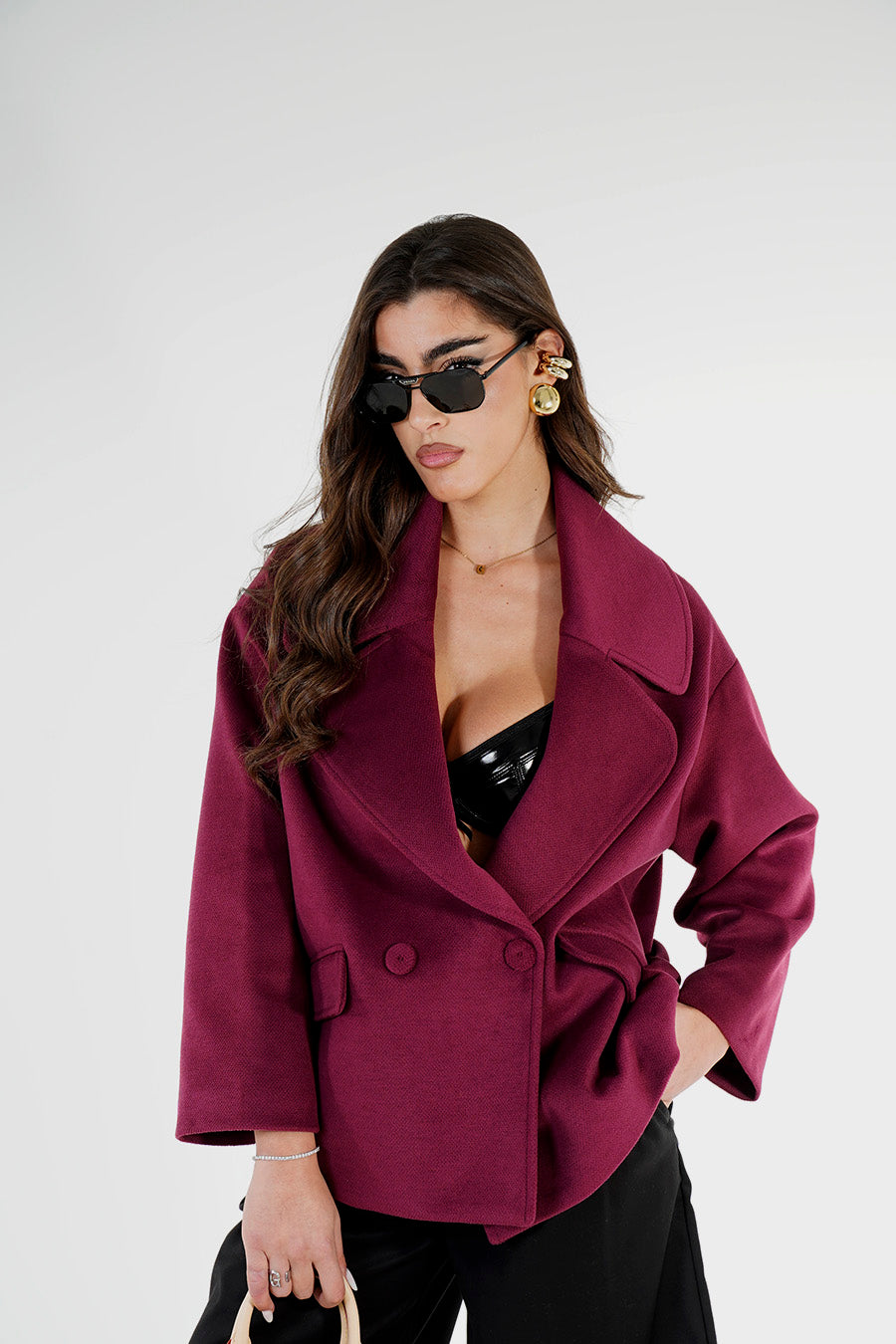 Giacca Crop Rhea colorazione Bordeaux